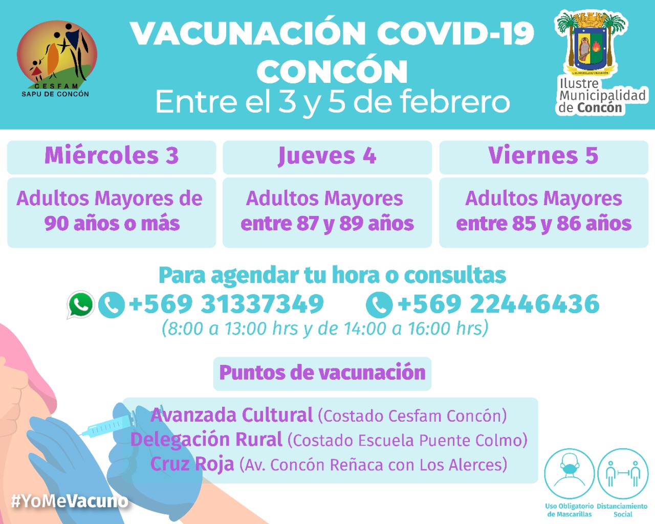 CALENDARIO DE VACUNACIÓN COVID-19 CONCÓN