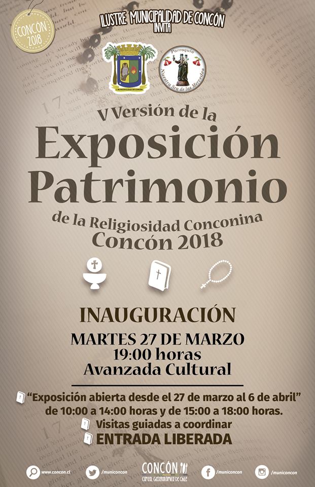 V EXPOSICIÓN “PATRIMONIO DE LA RELIGIOSIDAD CONCONINA 2018”